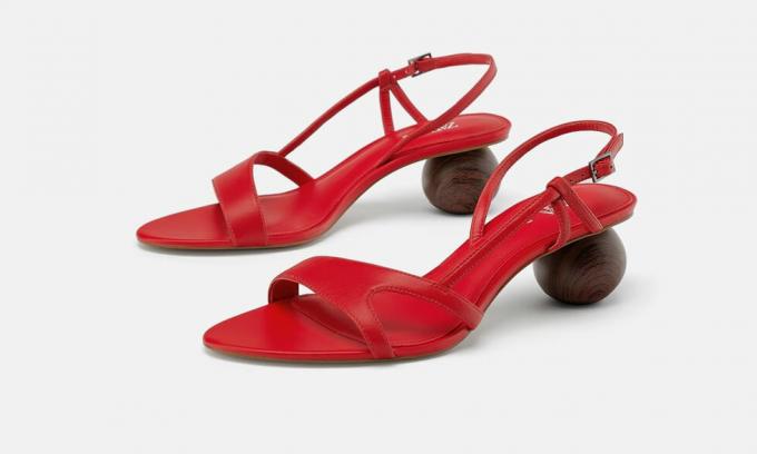 sandálias de couro com saltos redondos Mango, o preço de 4999 rublos