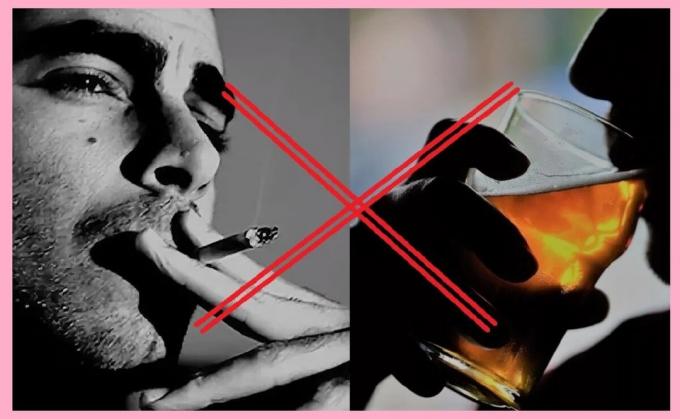 hábitos limite ruins (fumar cigarros e bebidas contendo álcool)